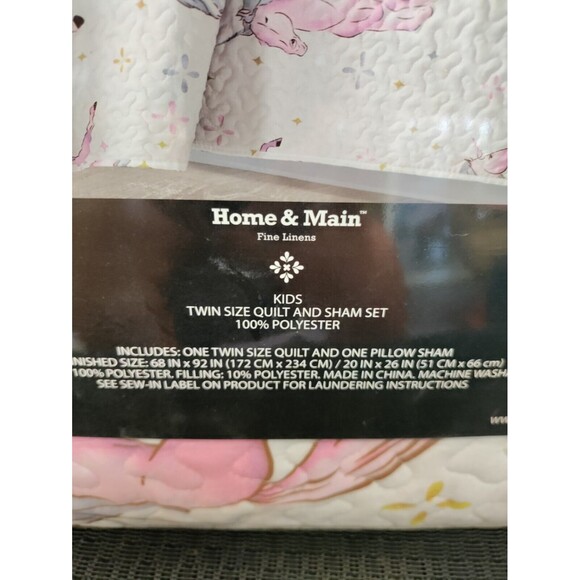 Unicorn Twin Size Quilted Bedding  And Sham Set - Picture 7 of 10